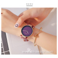 GUOU Luxury Quartz Wrist Watch For Women Charm Case Leather Strap Women's Watches Waterproof Ladies Wristwatches Female Clock